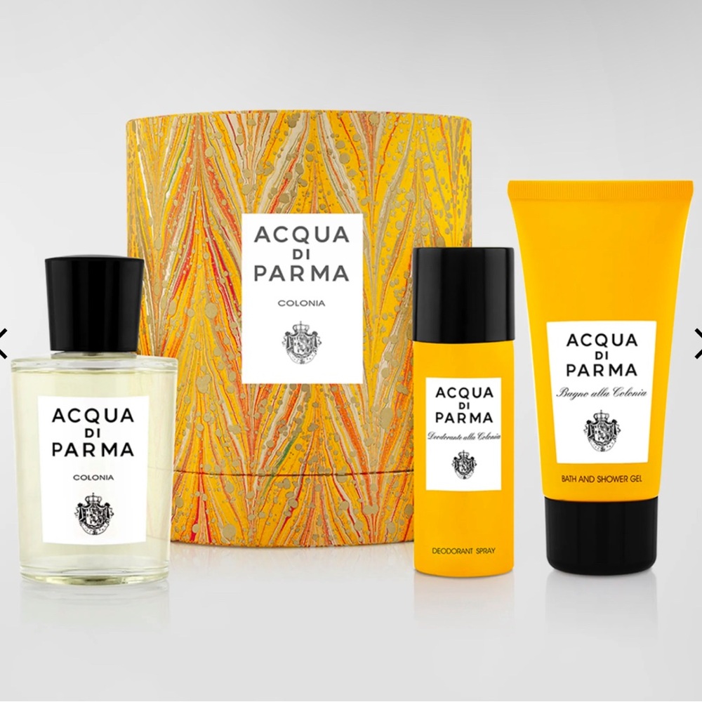 Acqua Di Parma - Colonia Gift Set
New in Box
Cologne, Shower Gel & Deodorant